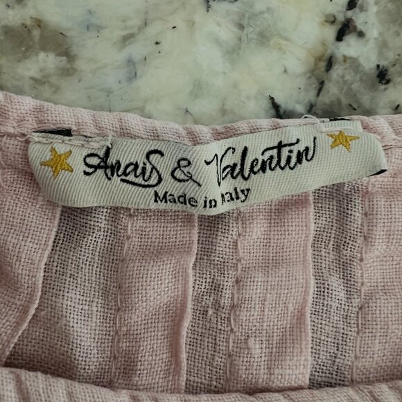 Stunning Anais & Valentin Pink Italian Linen Tunic Dress L \ Coastal - Picture 2 of 12